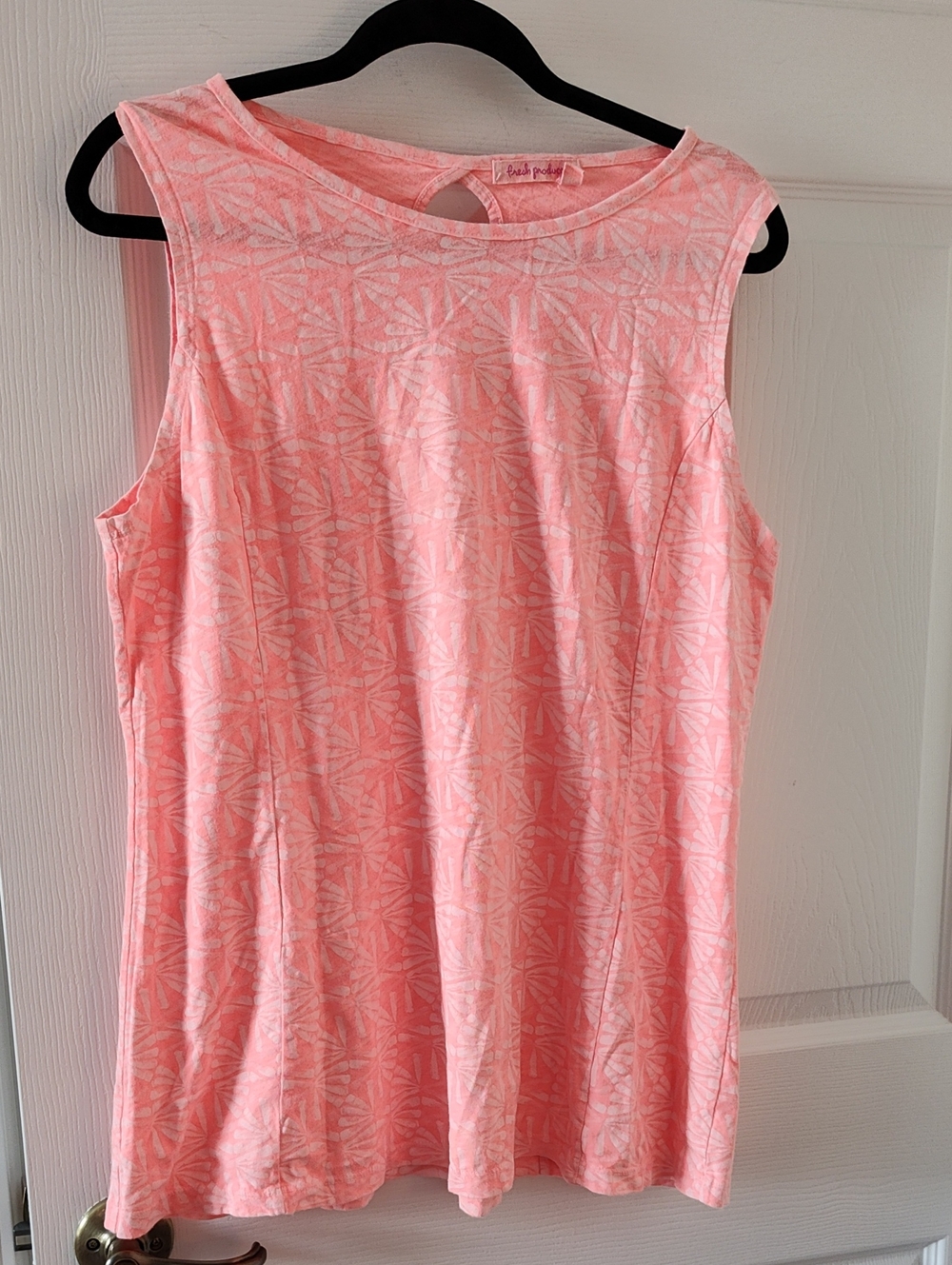 LG Soft Pink Patterned Sleeveless Tank Top